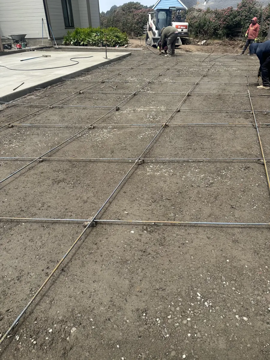 Rebar set at 4-foot centers