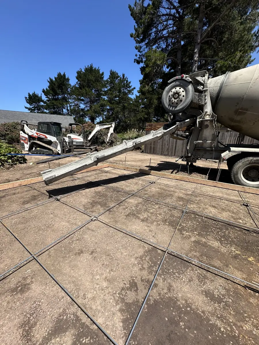 Pour day — placing reinforced concrete